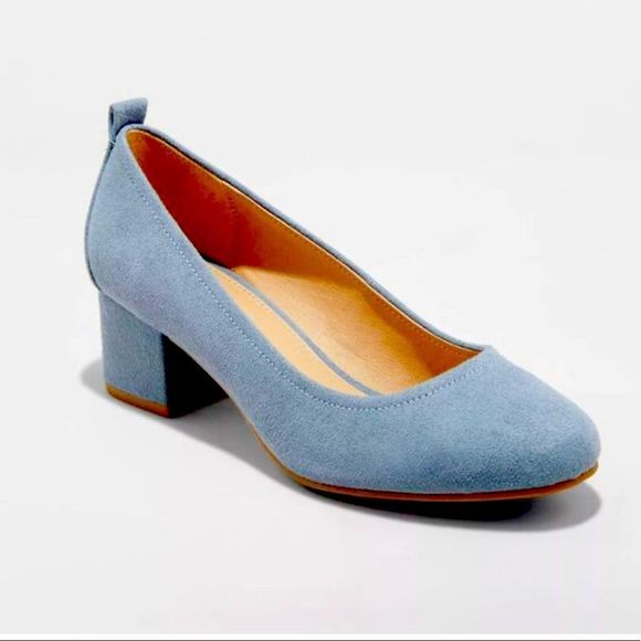 Blue Microsuede Pumps - Picture 2 of 3